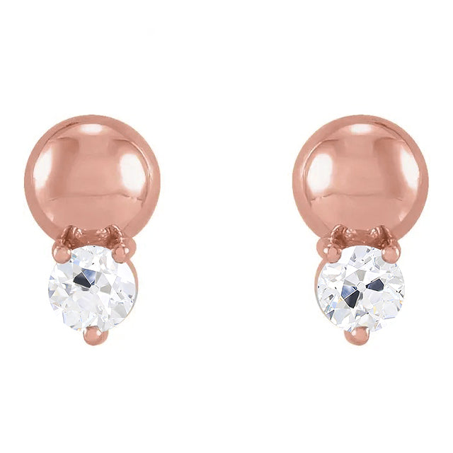 Diamond Real Drop Stud Earrings Push Backs 3 Carats Old Miner Jewelry