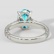 Diamond Band Oval Paraiba Ring