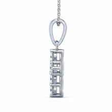 Diamond Cross Necklace 2.00 Ct Round Brilliant Cut 14K White Gold