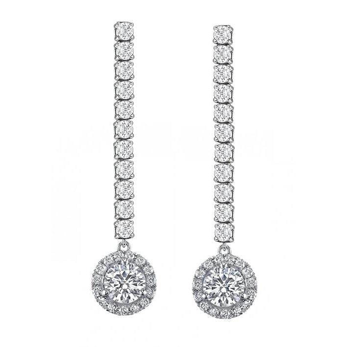 Earrings 14K White Gold with Fine Diamond – main view