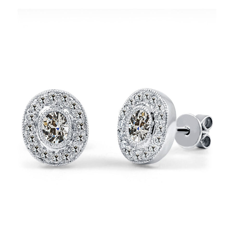 Stud Earrings 14K White Gold with Diamond – main view