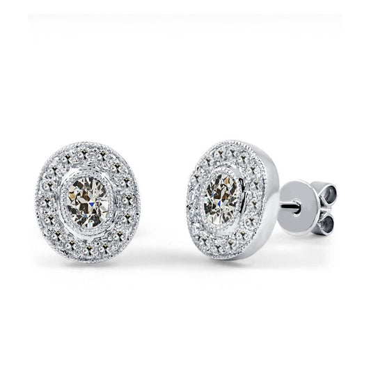 Stud Earrings 14K White Gold with Diamond – main view