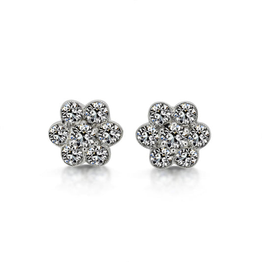 Diamond Antique Cushion Earrings in 14K White Gold – main view