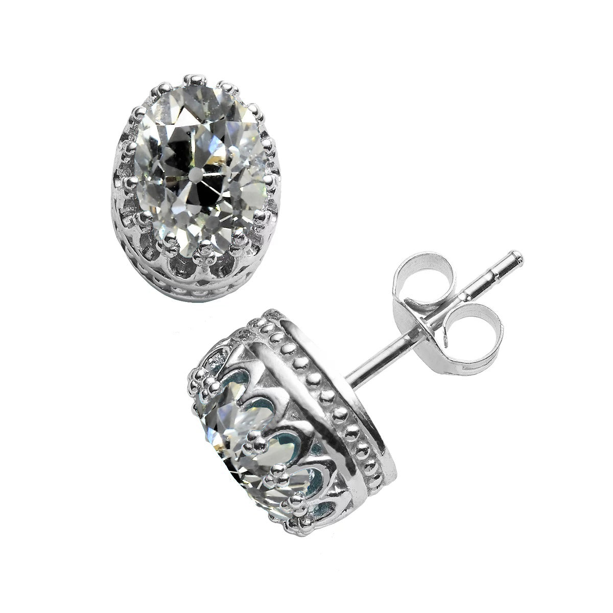 Diamond Drop Earrings 3-ct 14K White Gold – main view