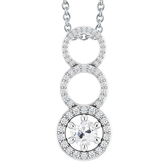 Brilliant Diamond Drop Pendant 1-ct 14 Karat White Gold – main view
