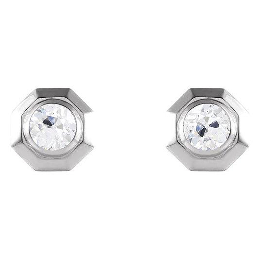 Fine Diamond Drop Earrings 1-ct 14 Karat White Gold – main view