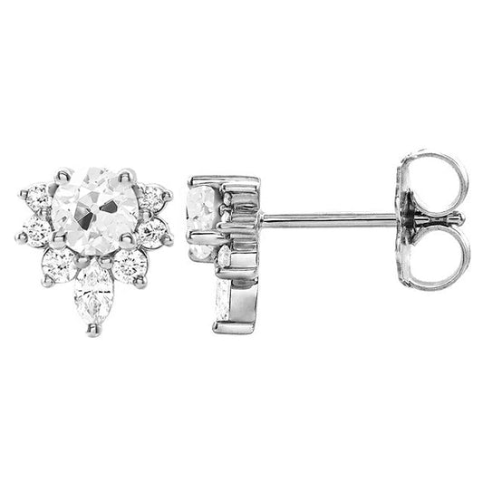Earth-Mined Brilliant Diamond Stud Earrings – front view