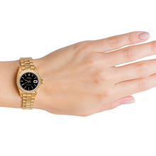 Dj Rolex Black Stick Dial Presidential Watch Gold Natural Earth Mined Diamond Bezel