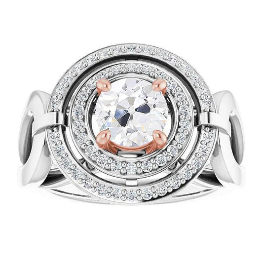 natural round diamond 5.25ct ring front view
