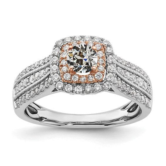 natural round diamond 4ct ring front view