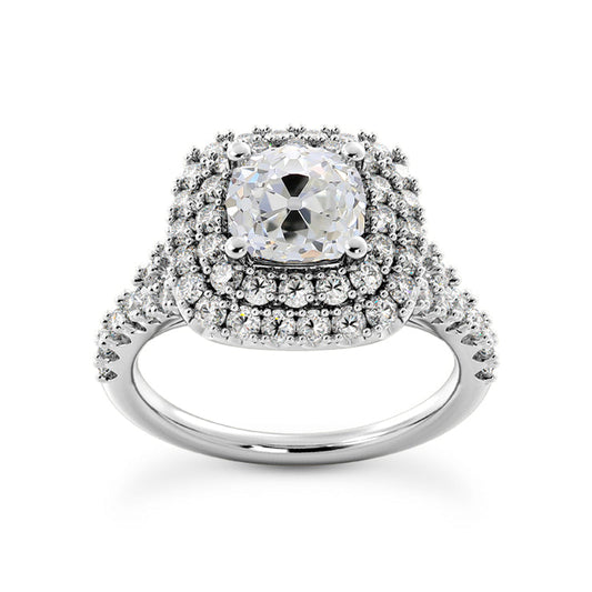 natural round diamond 5ct ring front view