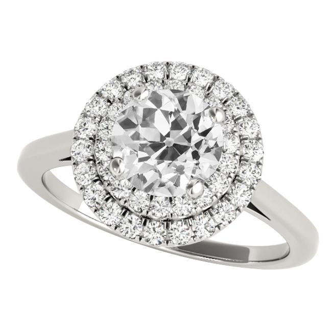 Double Halo Round Old Miner Natural Diamond Ring Jewelry 5.75 Carats