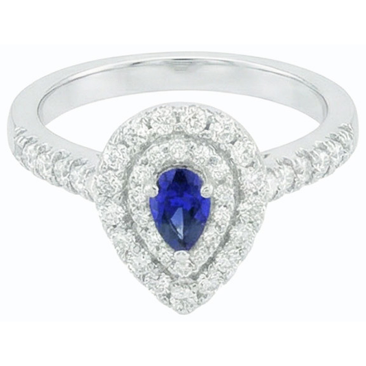 natural round sapphire 3ct ring side angle