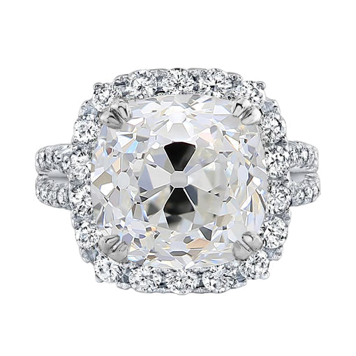 natural round diamond 4.50ct ring front view