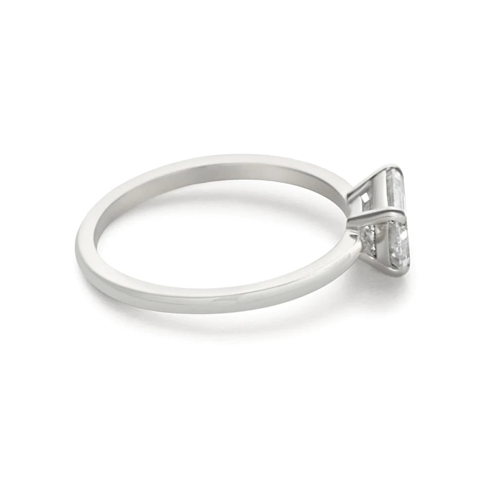 Eagle Claw Prongs Emerald Cut Solitaire Natural Diamond