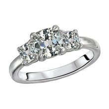 Eagle Claws Three Stone Ring Cushion Old Miner Real Diamond Prong Set 7 Ct