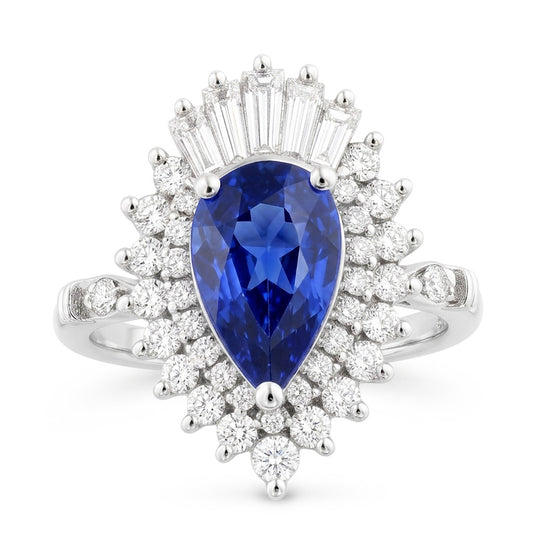 Earth-Mined Pear Shape Cornflower Blue Sapphire Precious Stone