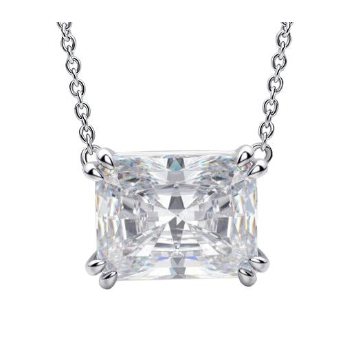 East West Set Genuine Radiant Diamond Pendant Double Prong Dog Ear 2.50 Carats