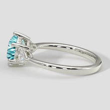 Electric Bluish Paraiba Tourmaline & Diamond Ring
