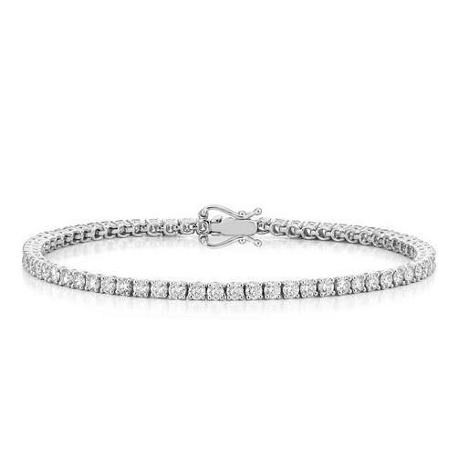 Elegant 3 Carat Sparkling Real Diamond Tennis Bracelet