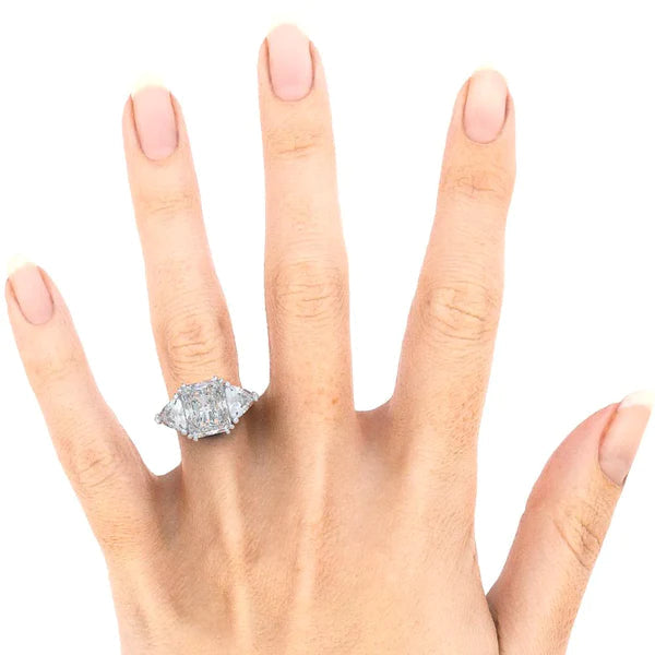 Elegant 9 Carat Natural Radiant Trilliant Diamond Ring7