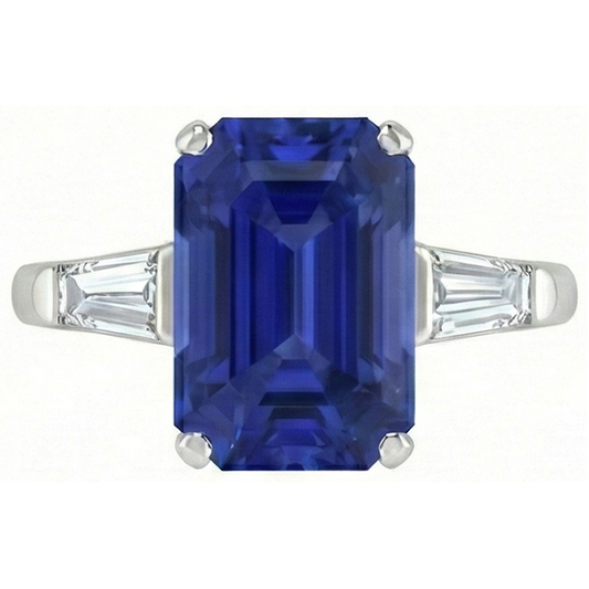 natural emerald sapphire 4.50ct ring front view