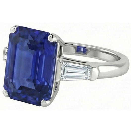 natural emerald sapphire 4.50ct ring side angle