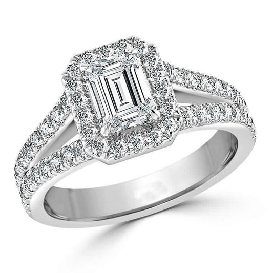 natural emerald diamond 2.70ct ring front view