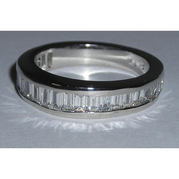 Emerald Cut & Baguettes Cut Natural Diamond Ring 3.53 Carats Gold 14K