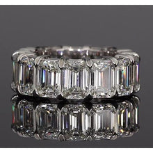 Emerald Cut Natural Diamond Eternity Band 11.20 Carats White Gold Jewelry2