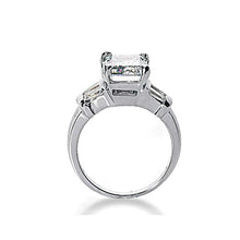 Emerald Cut Real Diamond 3 Ct. White Gold Three Stone Ring