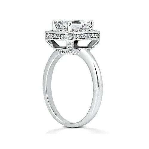 natural emerald diamond 2.20ct ring side angle
