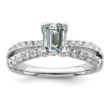 Emerald Real Diamond Engagement Ring With Accents Gold Split Shank 4 Carats