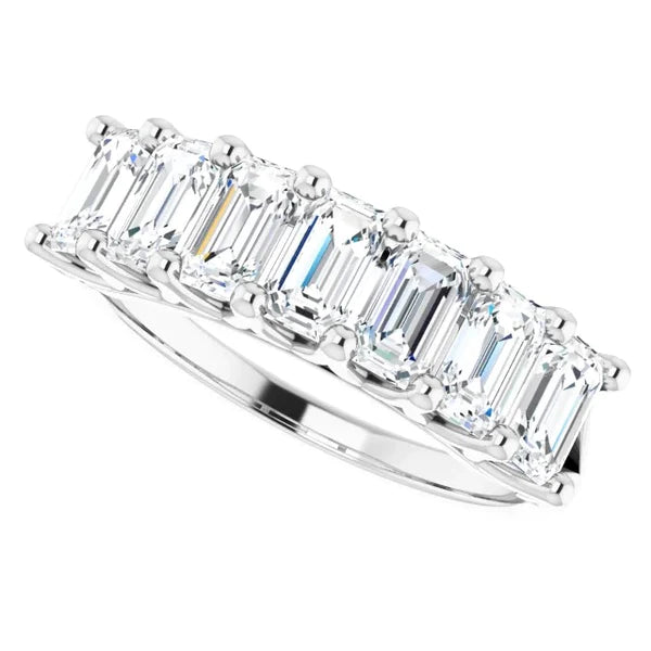 Emerald Real Diamond Half Eternity Band 4.55 Carats Women's Gold Jewelry
