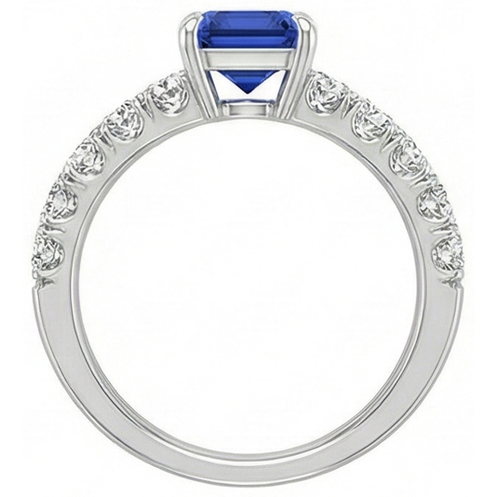natural emerald sapphire 4.25ct ring on white background