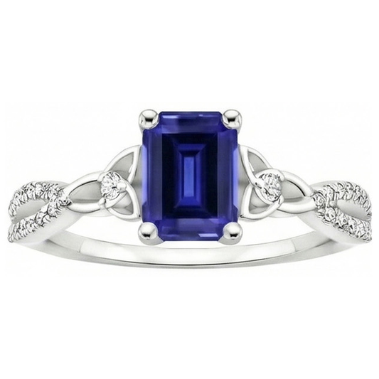 Emerald Sri Lankan Sapphire Natural Earth Mined Diamond Wedding Ring 3 Carats New