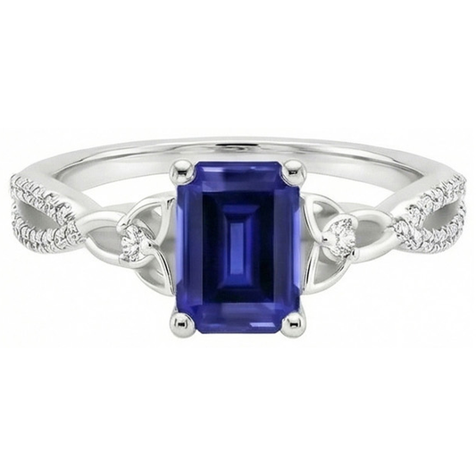 Emerald Sri Lankan Sapphire Natural Earth Mined Diamond Wedding Ring 3 Carats New