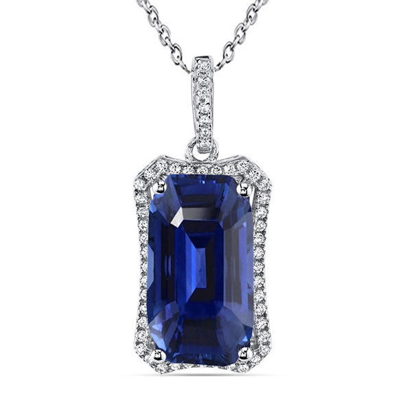 Real Blue Sapphire Gemstone Pendant – main view