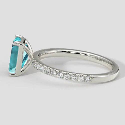 Emerald Cut Natural Paraiba Tourmaline Ring
