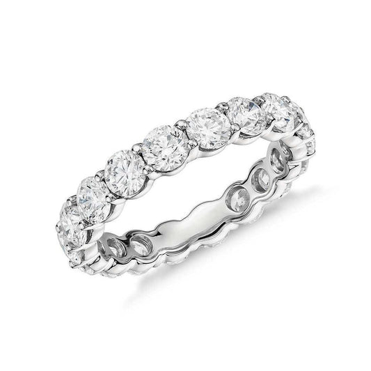 Engagement Band 3.60 Carats Round Real Diamonds White Gold 14K