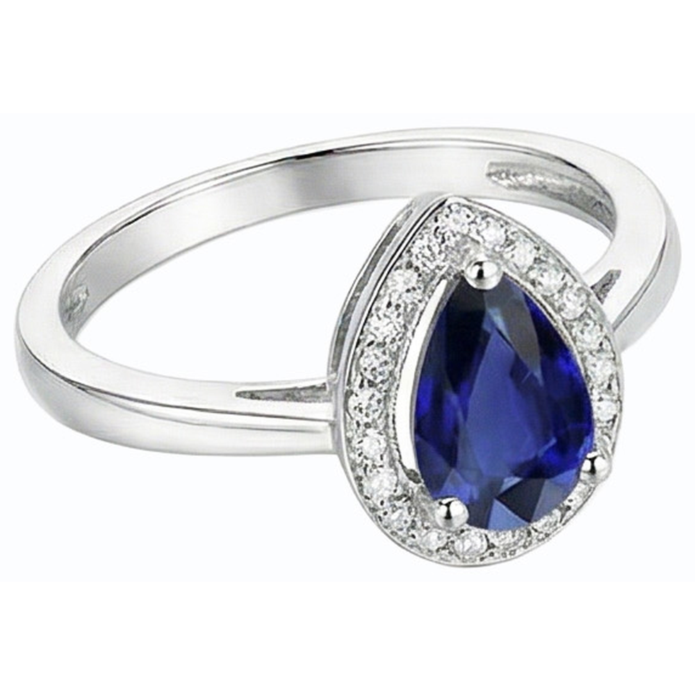 Engagement Halo Srilanka Sapphire Ring & Natural Earth Mined Diamonds 3.50 Carats