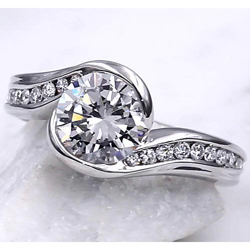 Engagement Ring 2.75 Carats Tension Style Setting Women Natural Jewelry