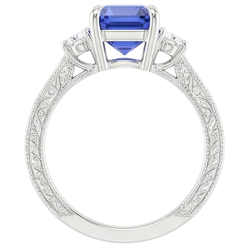 natural emerald sapphire 3.50ct ring close up detail
