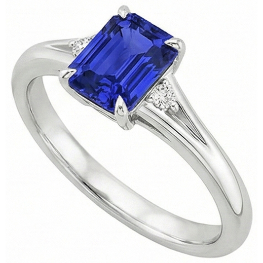 natural emerald sapphire 3.25ct ring side angle