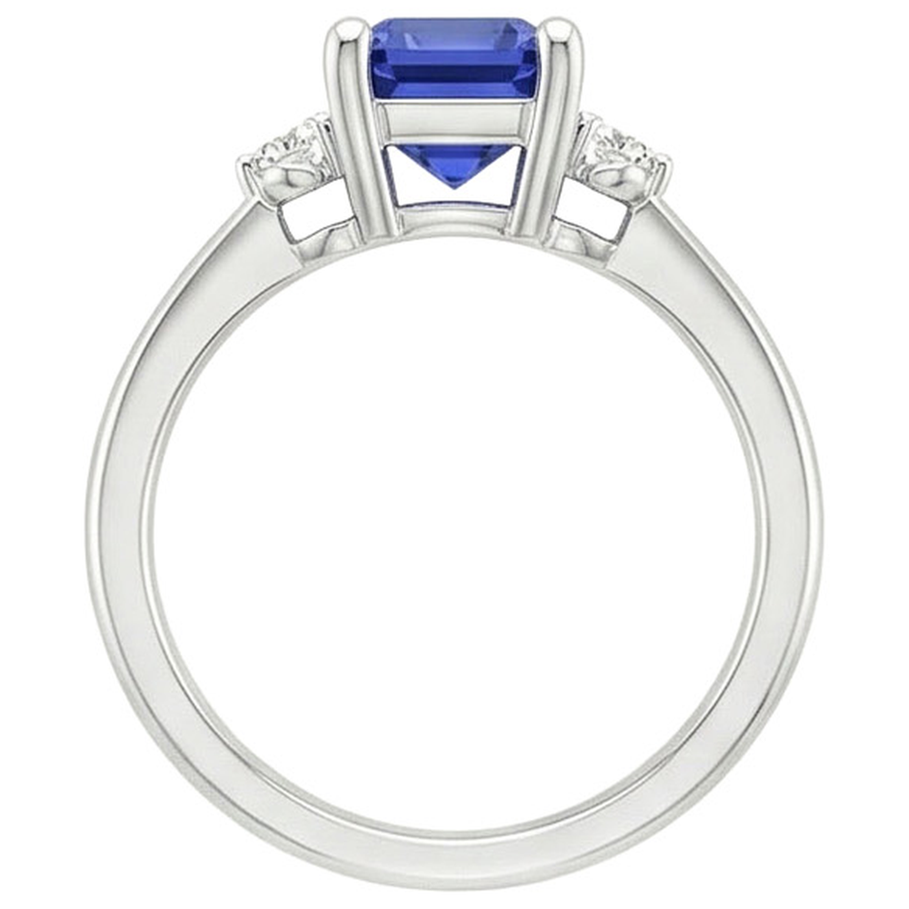 natural round sapphire 3.50ct ring side angle