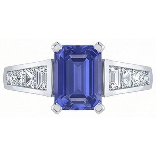 natural emerald sapphire 3ct ring side angle