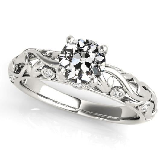 Engagement Ring Old Cut Real Natural Earth Mined Diamond Vintage Style 2.50 Carats