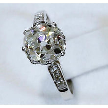 Engagement Ring Old Miner Real Diamond 3.50 Carats White Gold 14K