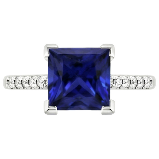 natural round sapphire 5.25ct ring profile view