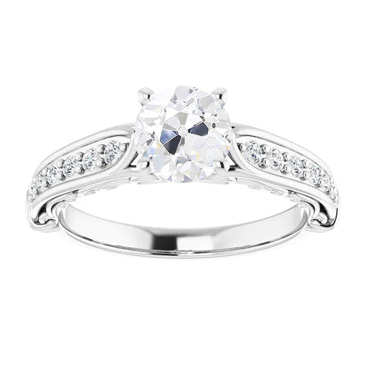 Engagement Ring Real Old Miner Diamond 4 Prong Set Jewelry 3.25 Carats